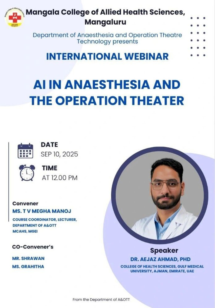 CoHS Faculty Dr. Aejaz Ahmad Webinar